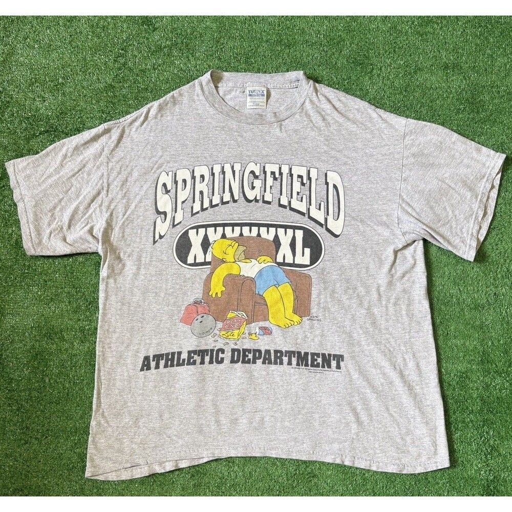 Vintage 90s The Simpsons Shirt Men’s XL Springfield Athletics Homer 1998 Tultex